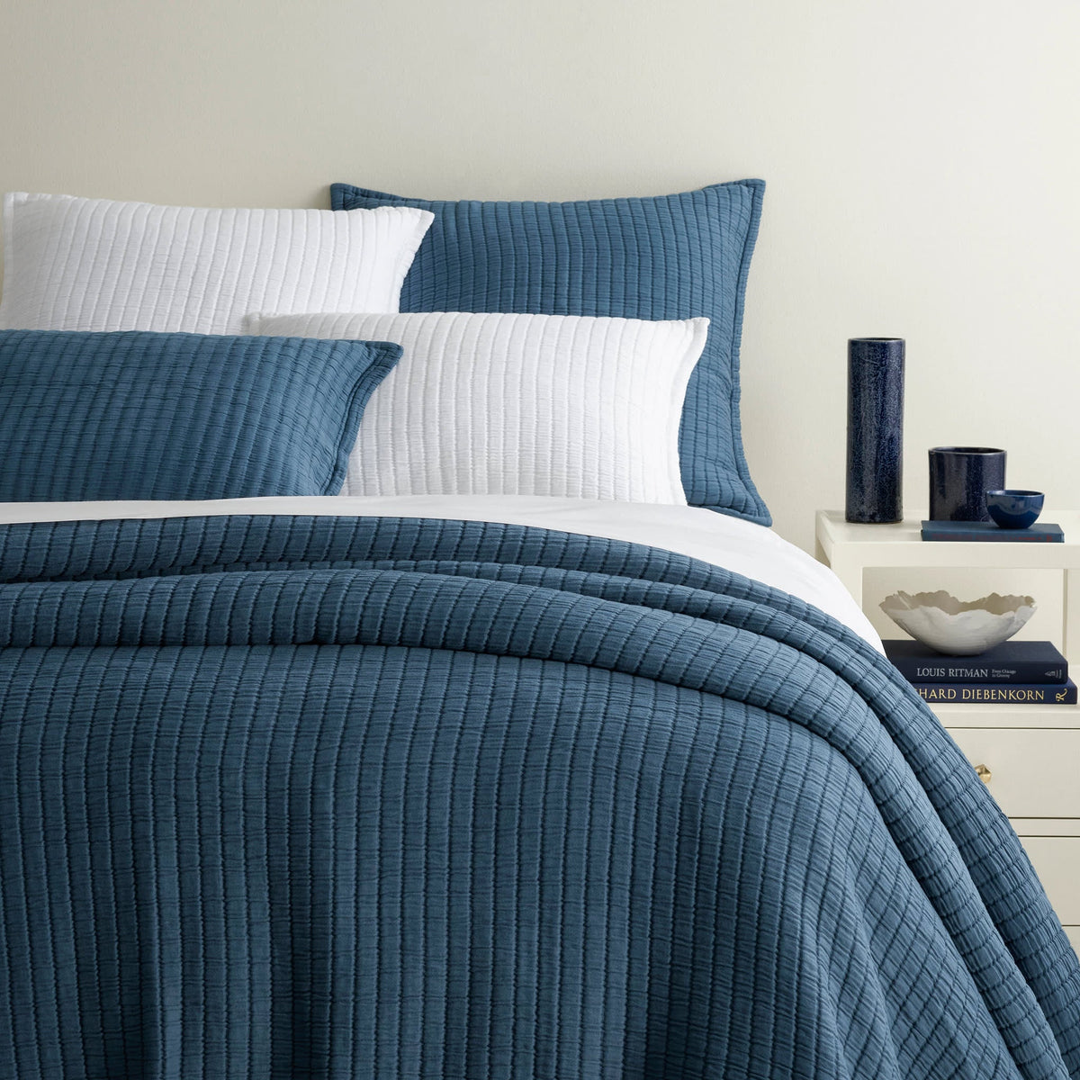 Boyfriend Matelasse Coverlet, Aegean - Starboard Lane