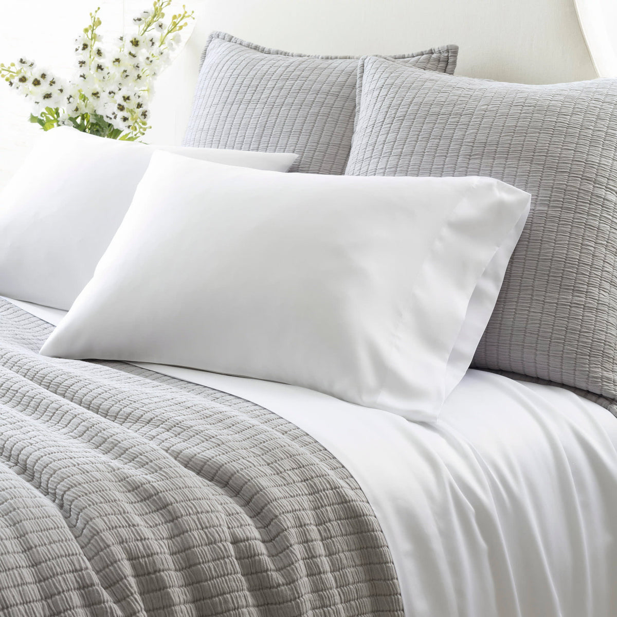 Silken Solid Sheet Set, White - Starboard Lane