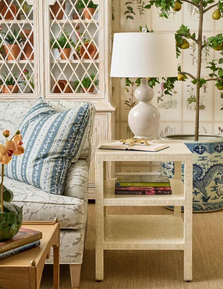 Chevron Inlay Side Table, detail - Starboard Lane