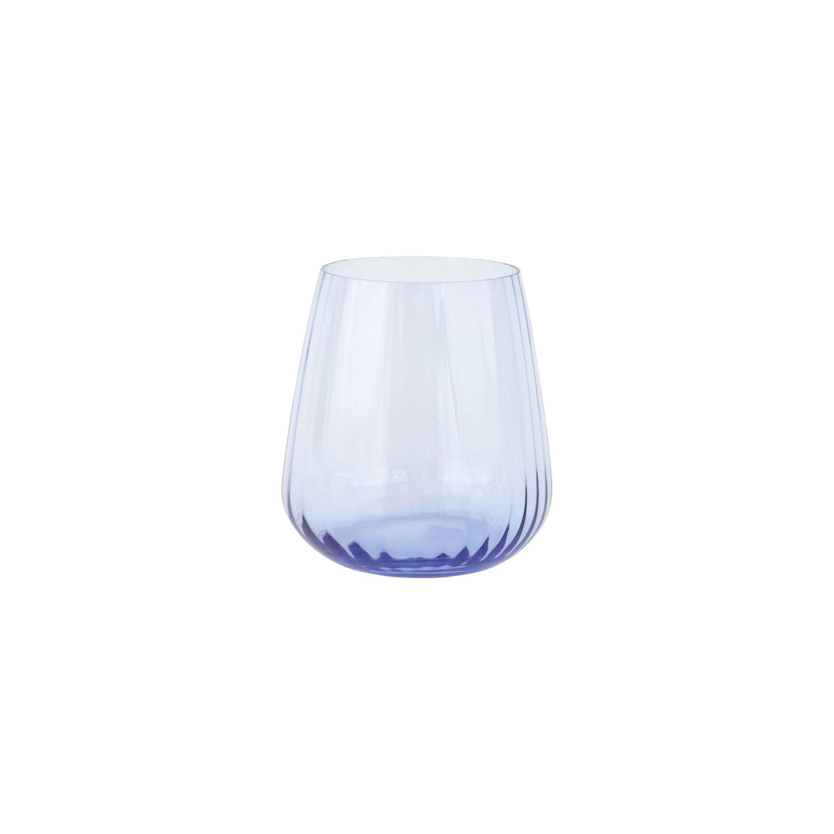 Francesca Double Old Fashioned - Light Blue, mouthblown light blue glass with optic ribbing