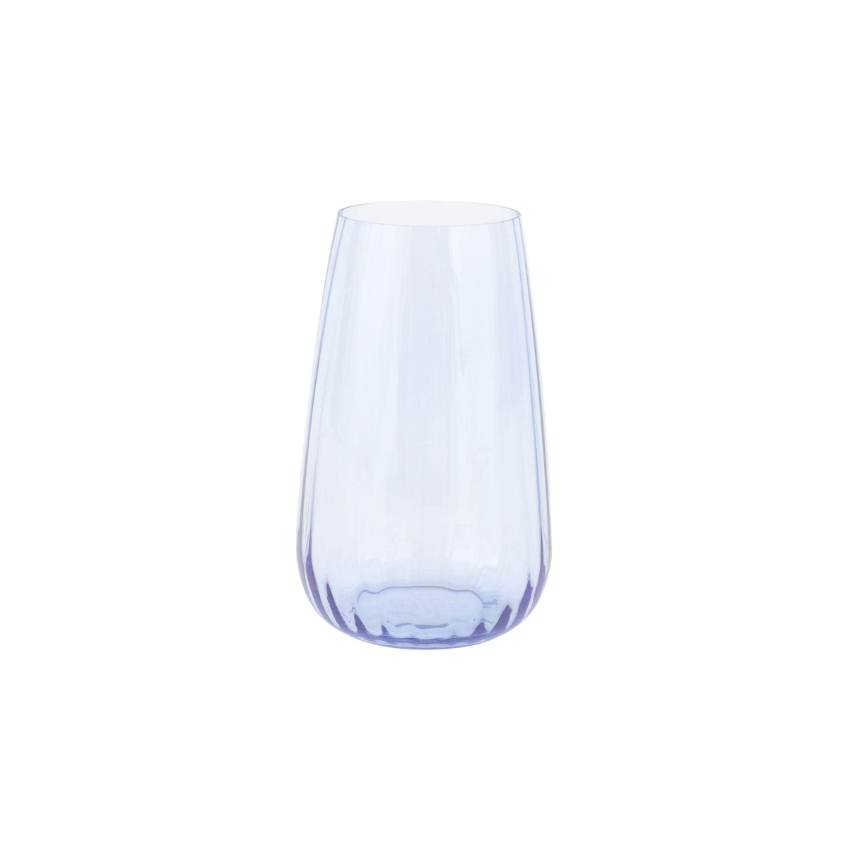 Francesca High Ball - Light Blue, mouthblown light blue glass with optic ribbing