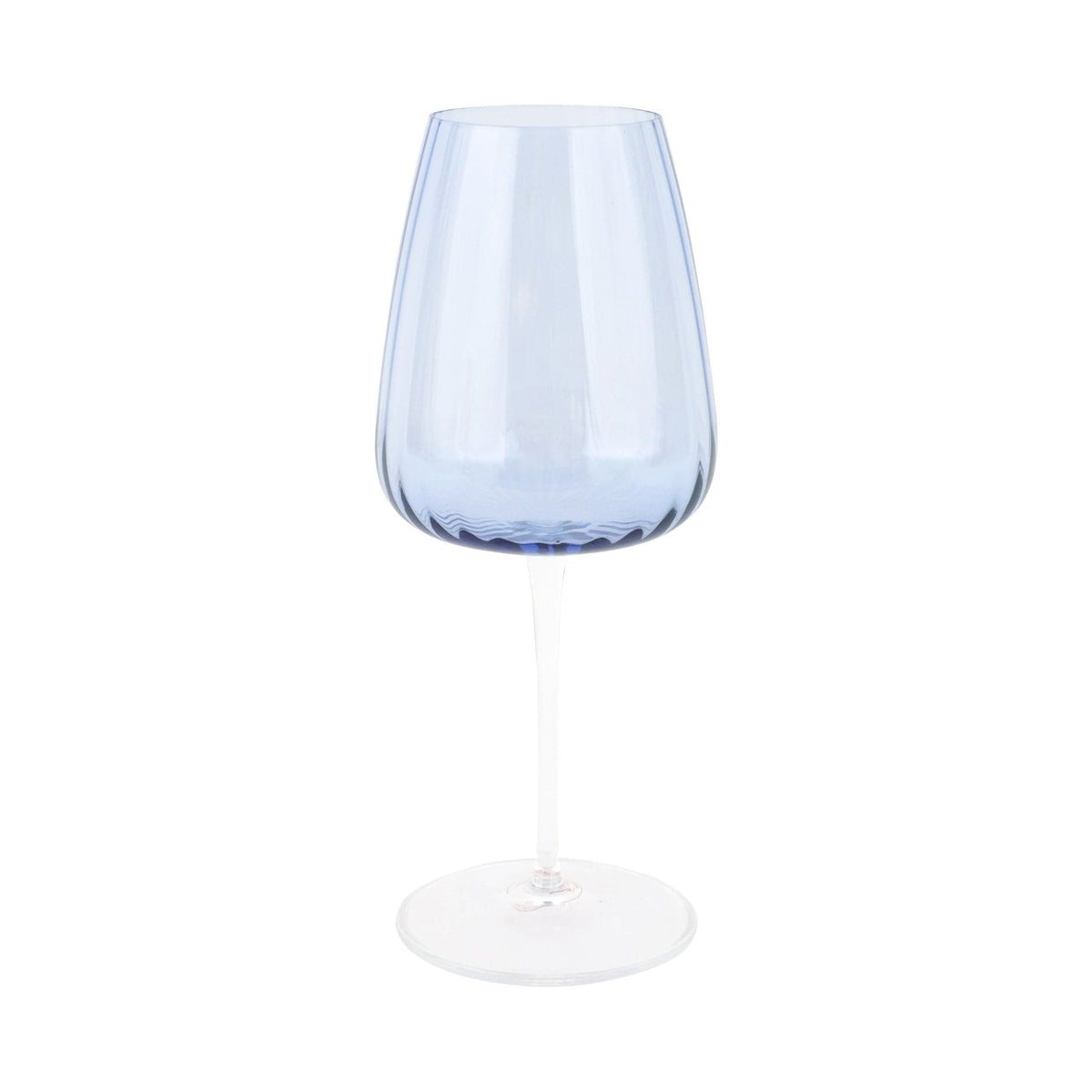 Francesca Water Glass - Light Blue, mouthblown light blue glass with optic ribbing