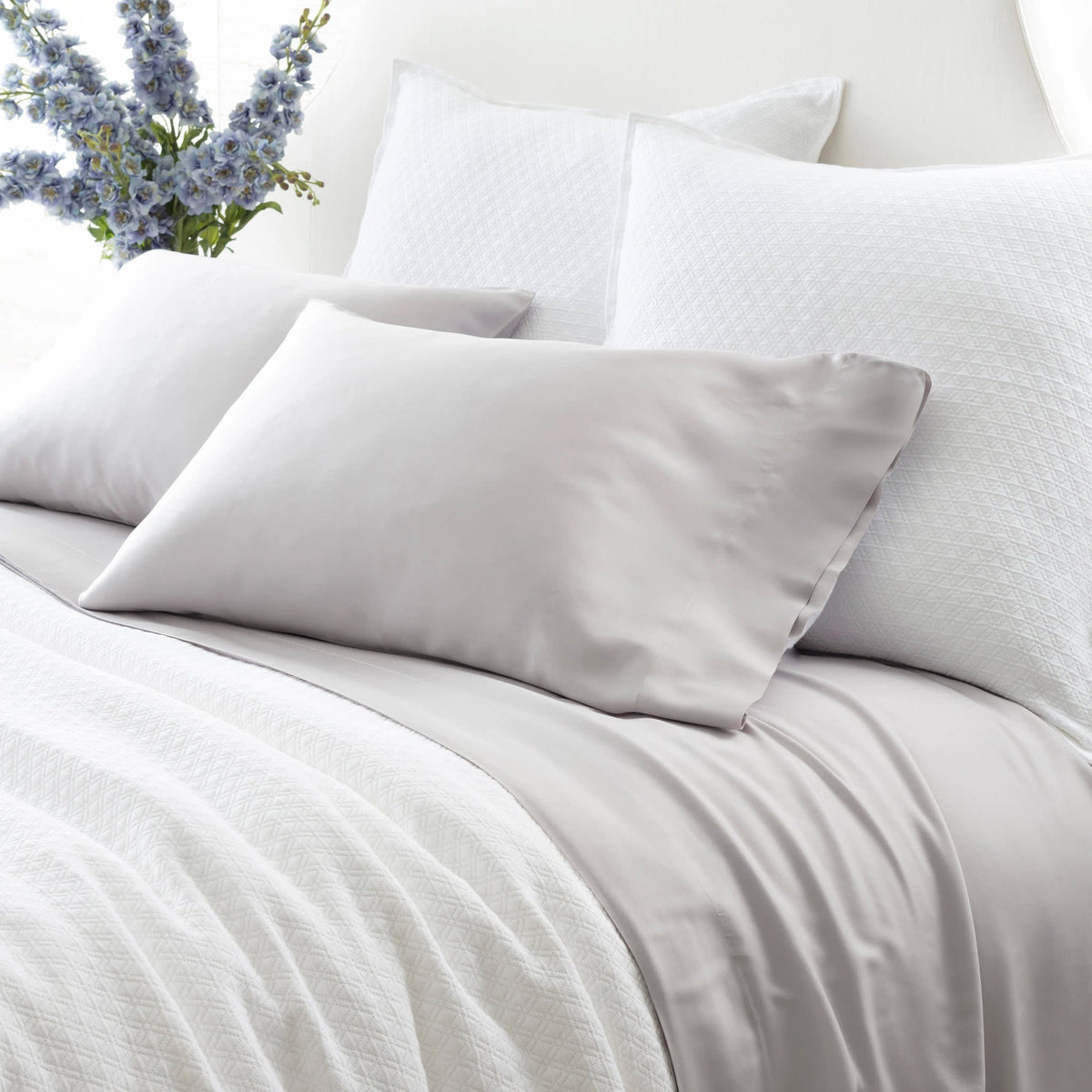Silken Solid Sheet Set, Grey - Starboard Lane