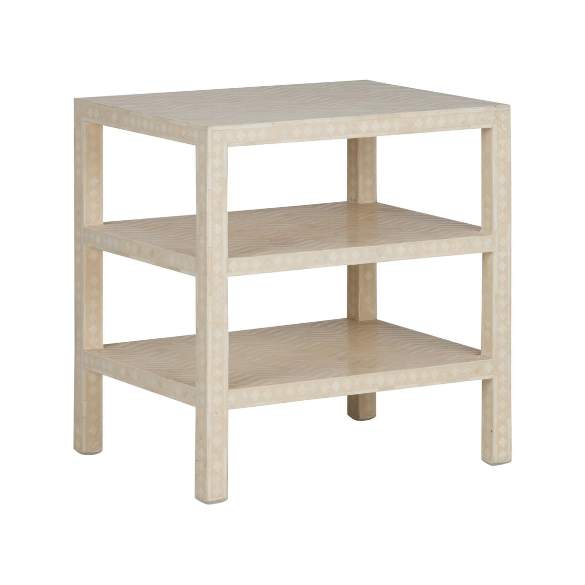 Chevron Inlay Side Table, angled view - Starboard Lane
