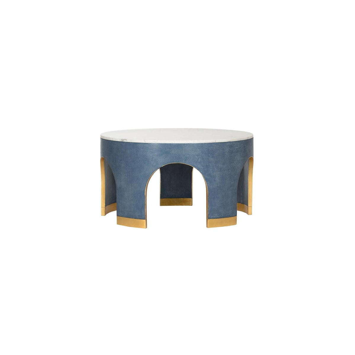 Aqueduct Cocktail Table - Blue, angled view - Starboard Lane