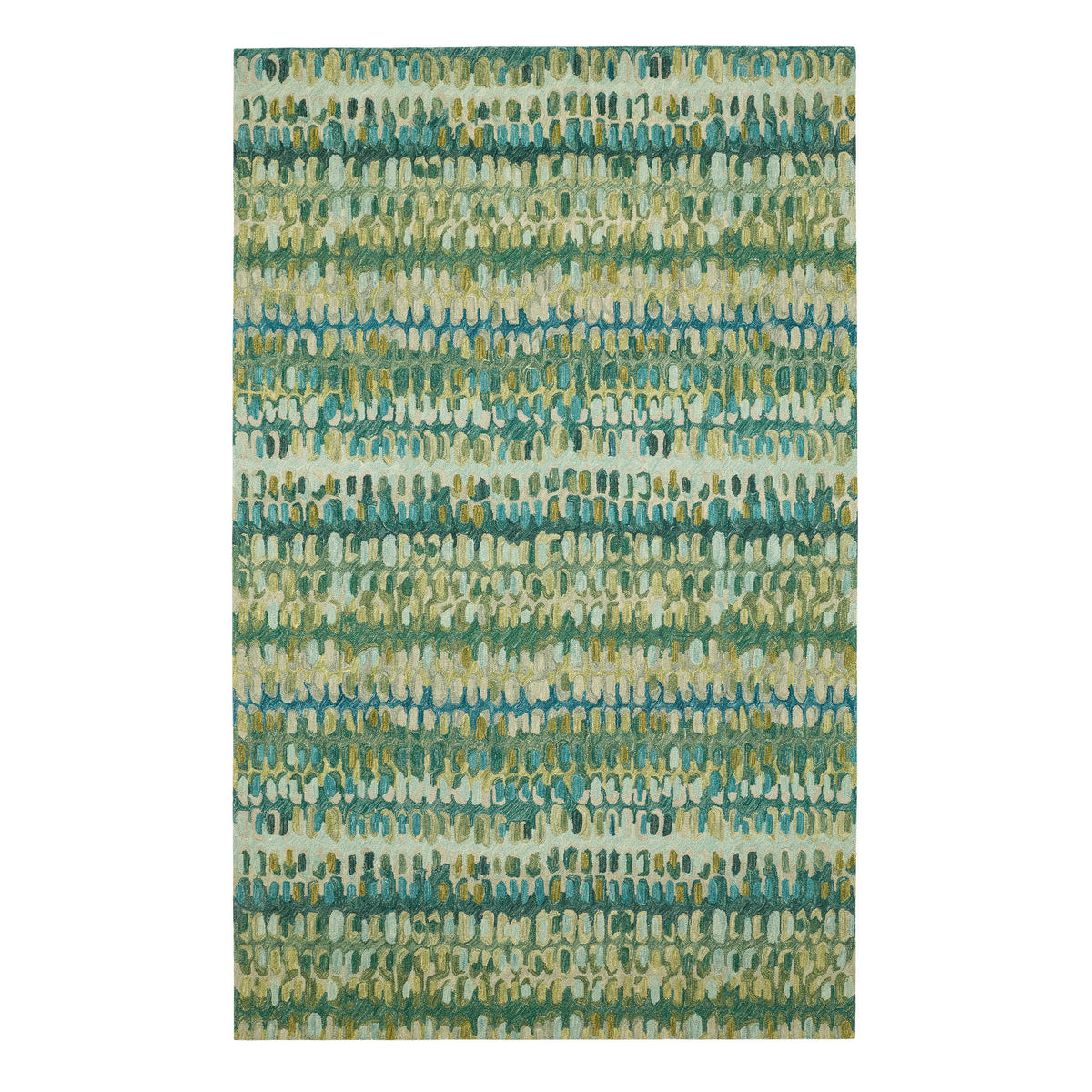 Paint Chip Hooked Wool Rug, Moss - Starboard Lane