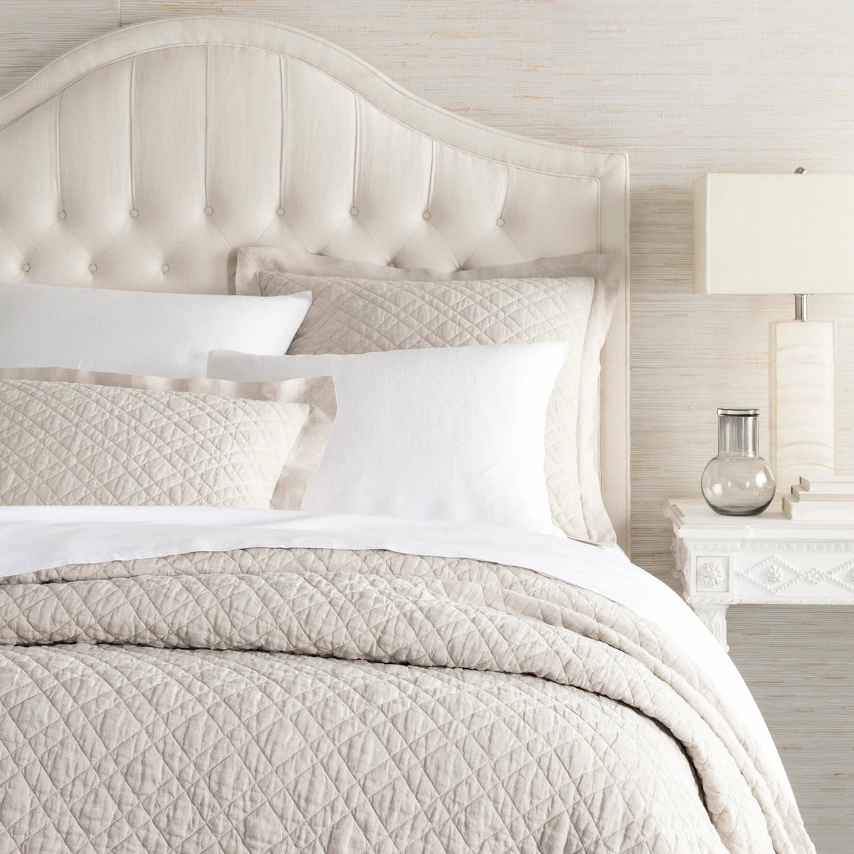 Washed Linen Quilt, Natural - Starboard Lane