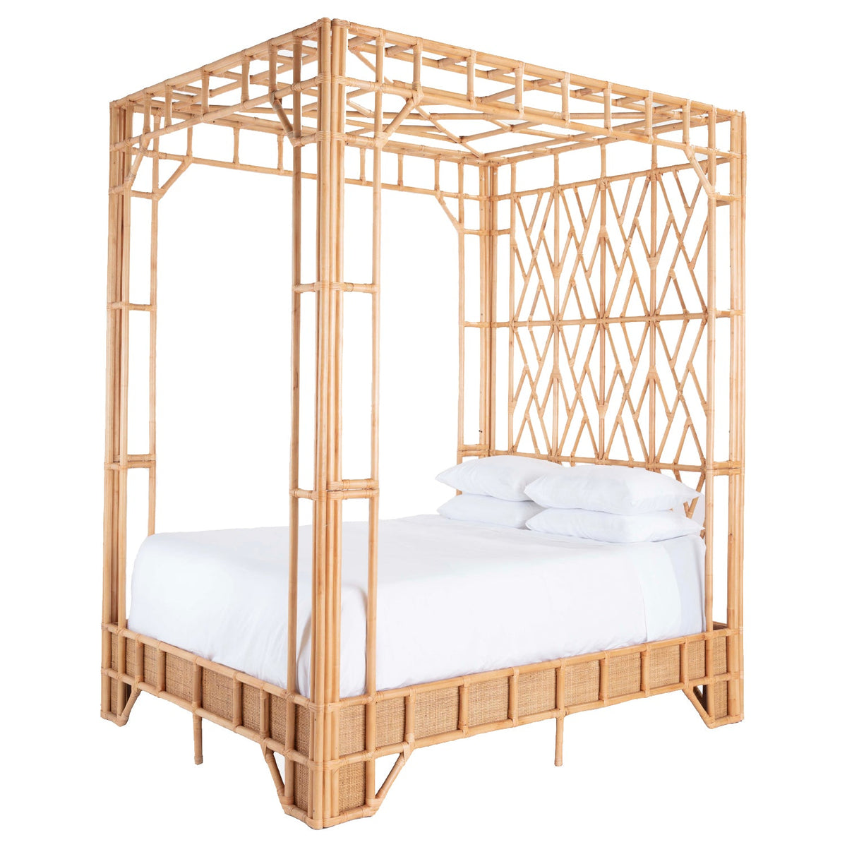 Paradise Canopy Bed - Queen, angled view - Starboard Lane