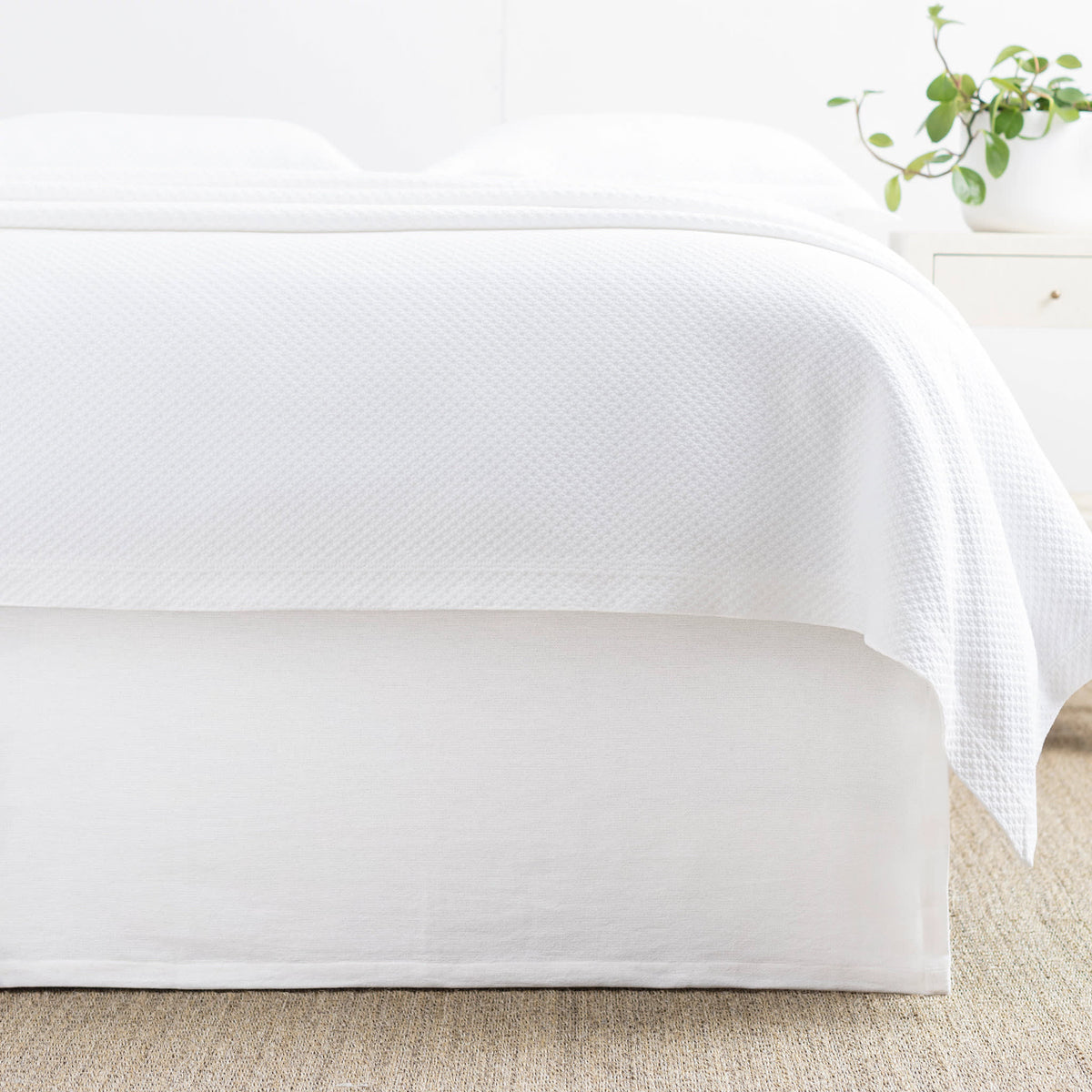 Wilton Bed Skirt, White - Starboard Lane