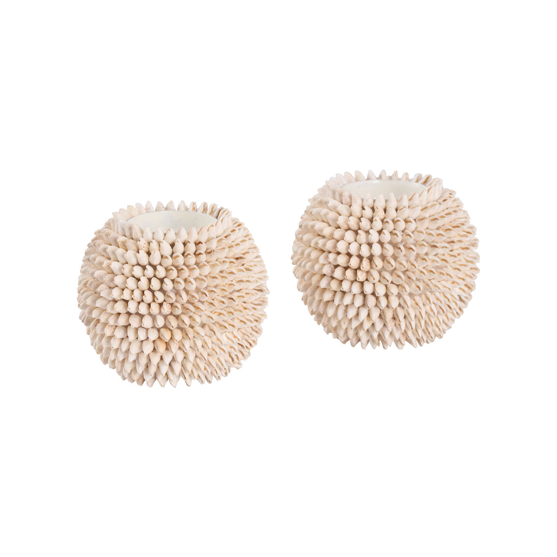 Seaside Tea Candle - White, Set of 2, angled view - Starboard Lane