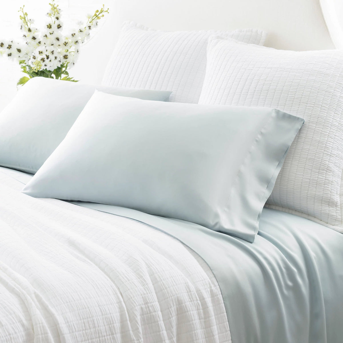 Silken Solid Sheet Set, Robin's Egg Blue - Starboard Lane