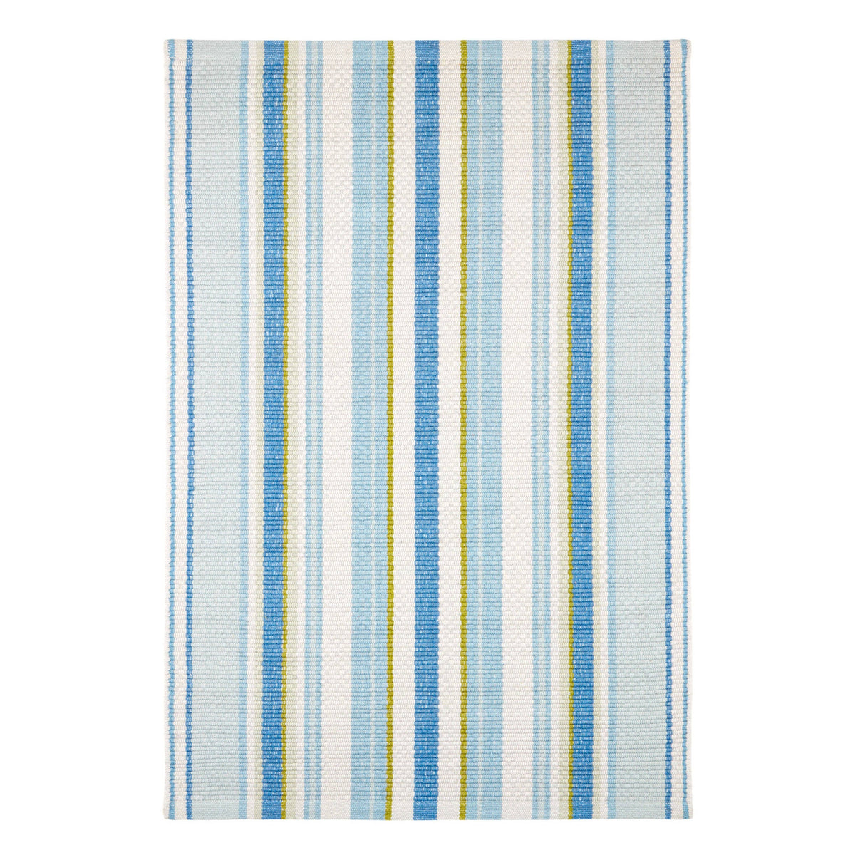 Daphne Stripe Handwoven Cotton Rug, French Blue - Starboard Lane