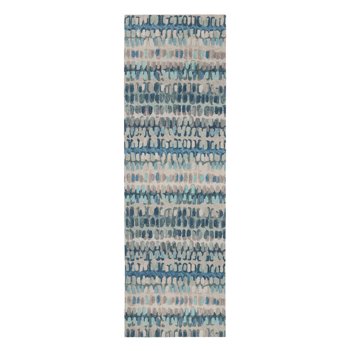 Paint Chip Hooked Wool Rug, Blue, detail - Starboard Lane