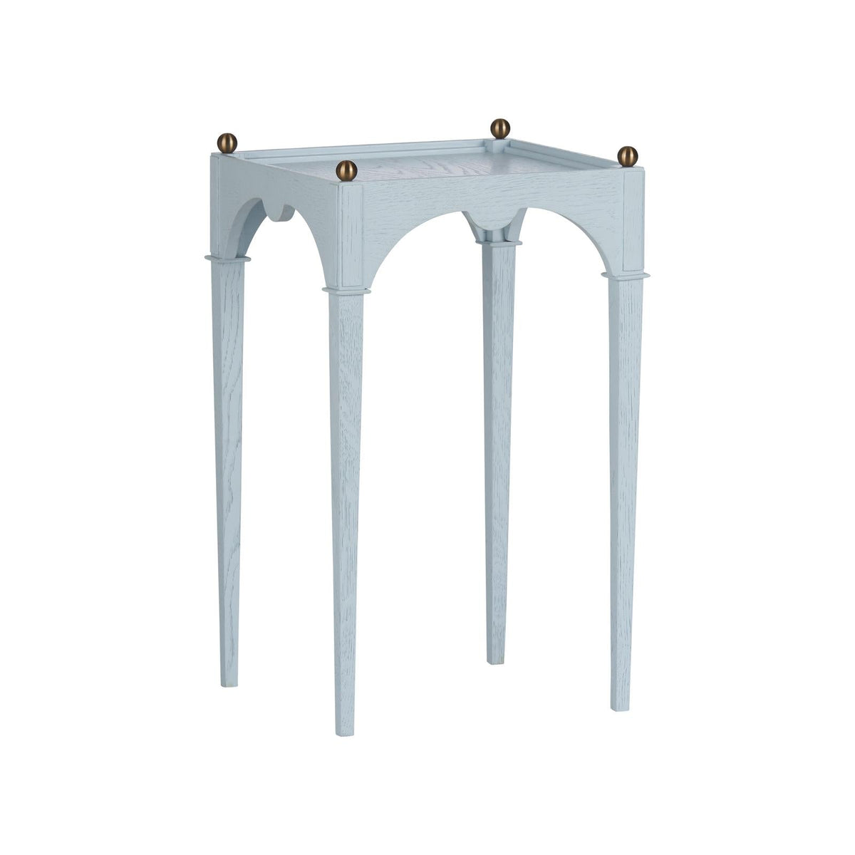 Kent Drinks Table - Blue, angled view - Starboard Lane