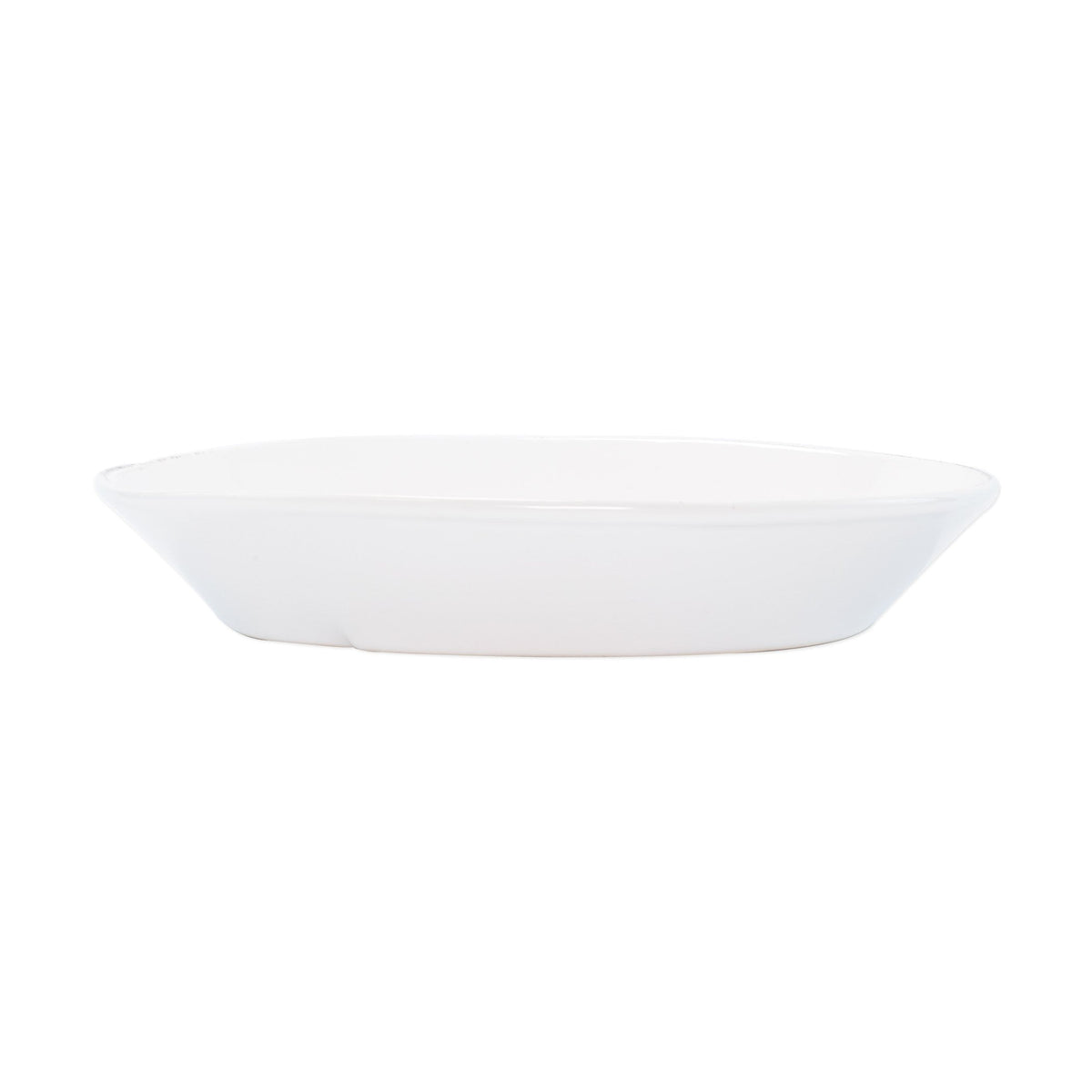 Lastra White Small Oval Baker, white Italian stoneware with a rustic edge