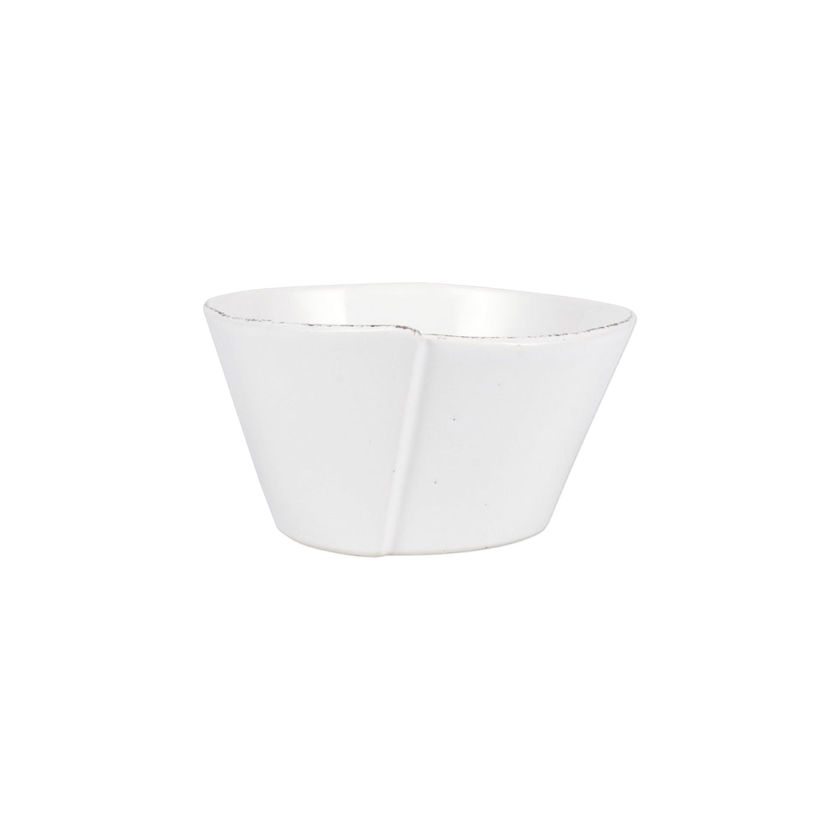 Lastra White Stacking Berry Bowl, white Italian stoneware with a rustic edge