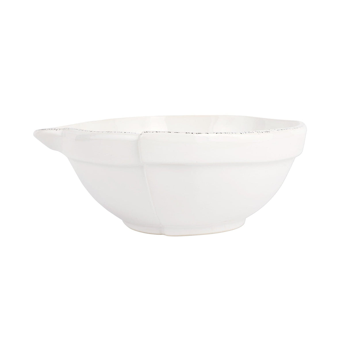 Lastra White Medium Mixing Bowl, white Italian stoneware with a rustic edge