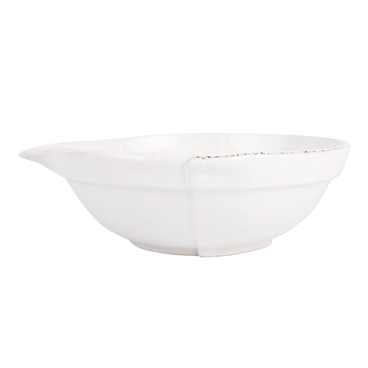 Lastra White Large Mixing Bowl, white Italian stoneware with a rustic edge