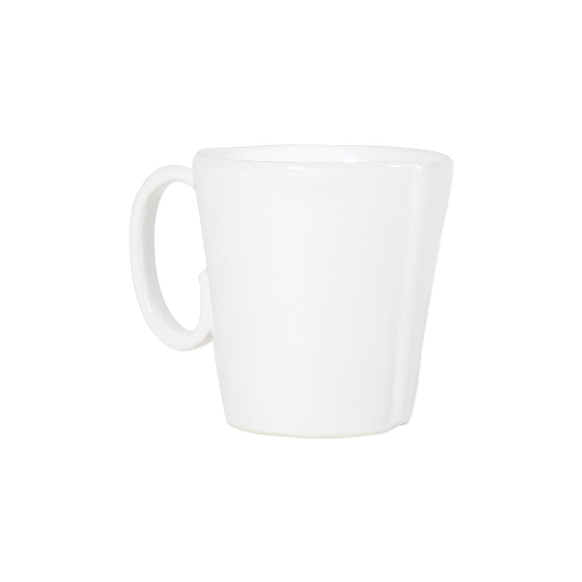 Lastra Mug, white Italian stoneware with a rustic edge