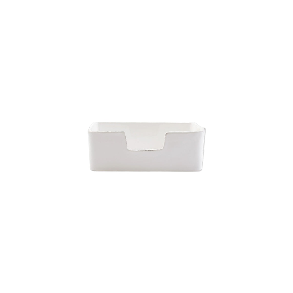 Lastra White Guest Towel Holder, white Italian stoneware with a rustic edge