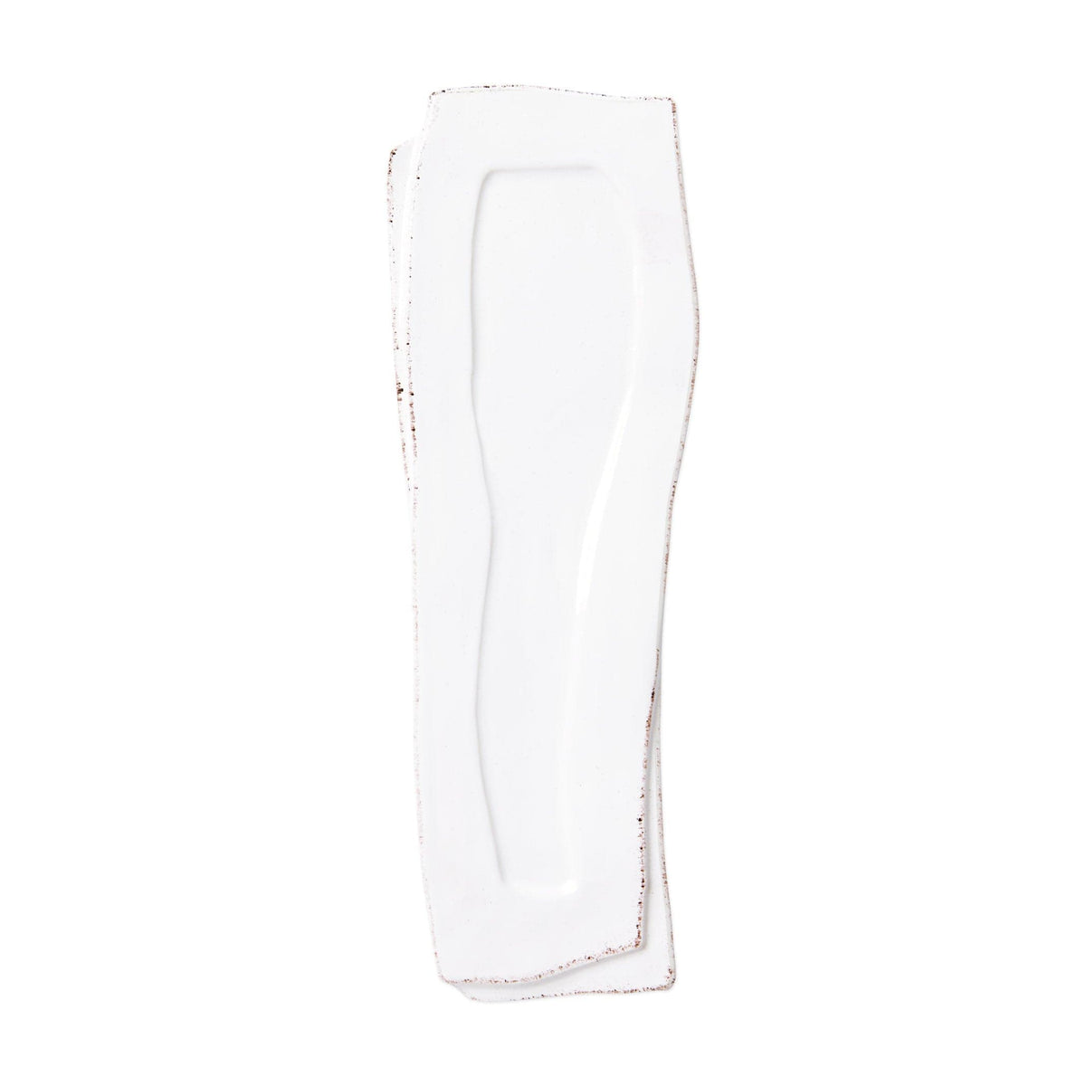 Lastra White Spoon Rest, white Italian stoneware with a rustic edge