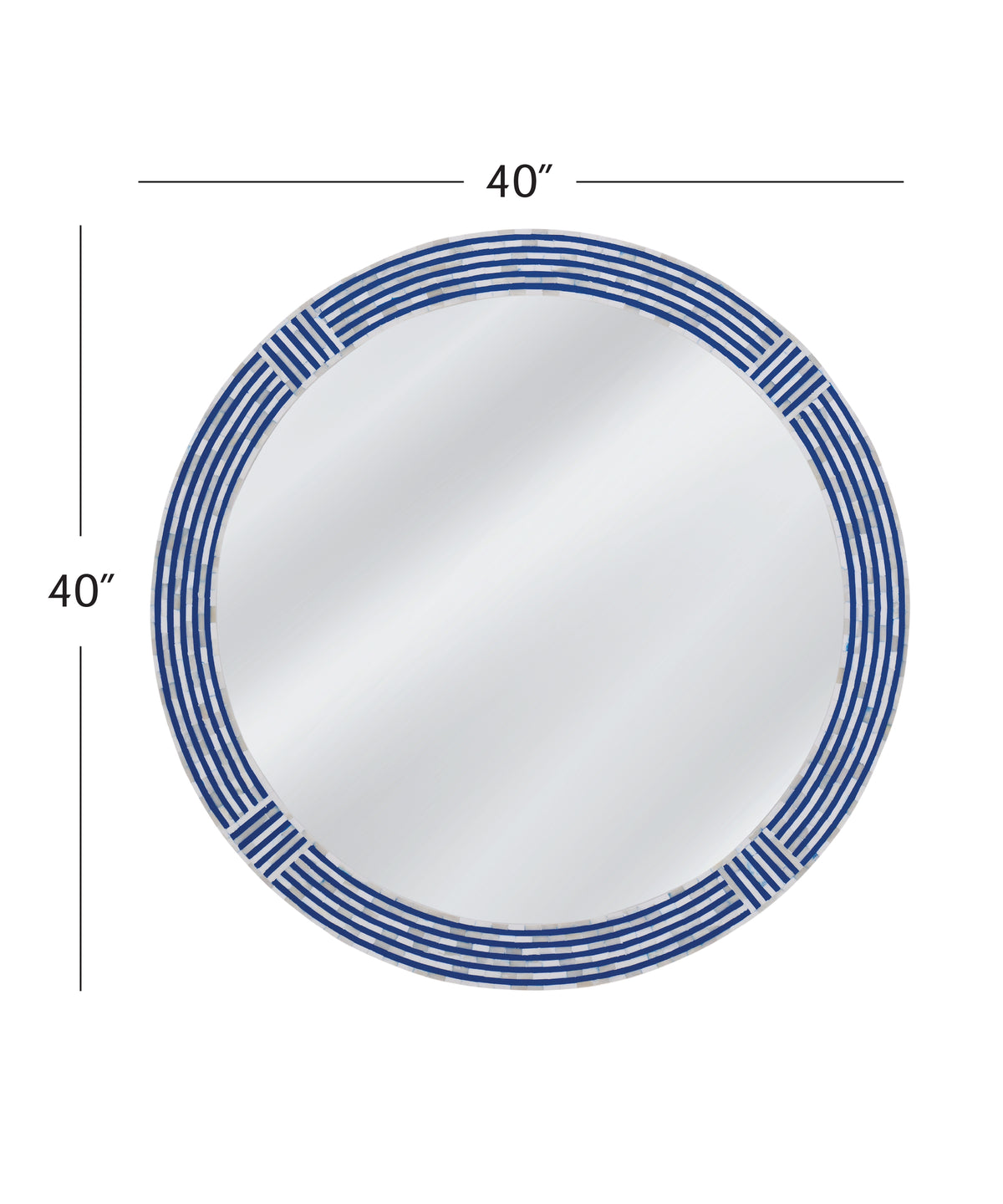 Blue Circle Wall Mirror, dimensions - Starboard Lane