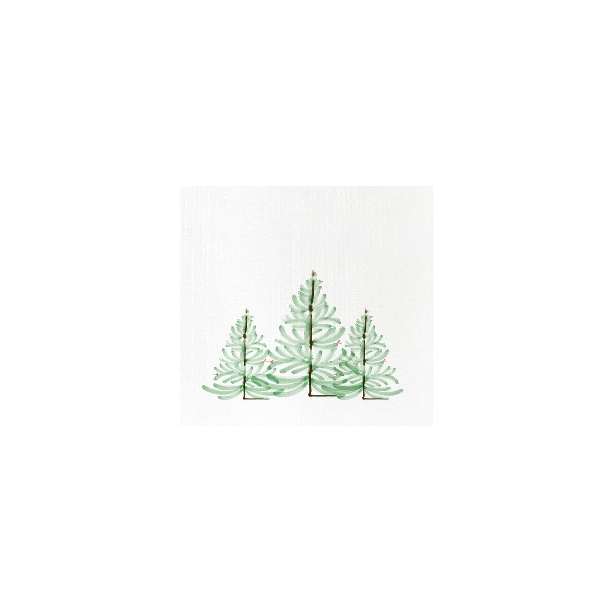 Papersoft Lastra Holiday Cocktail Napkins, painted evergreen trees
