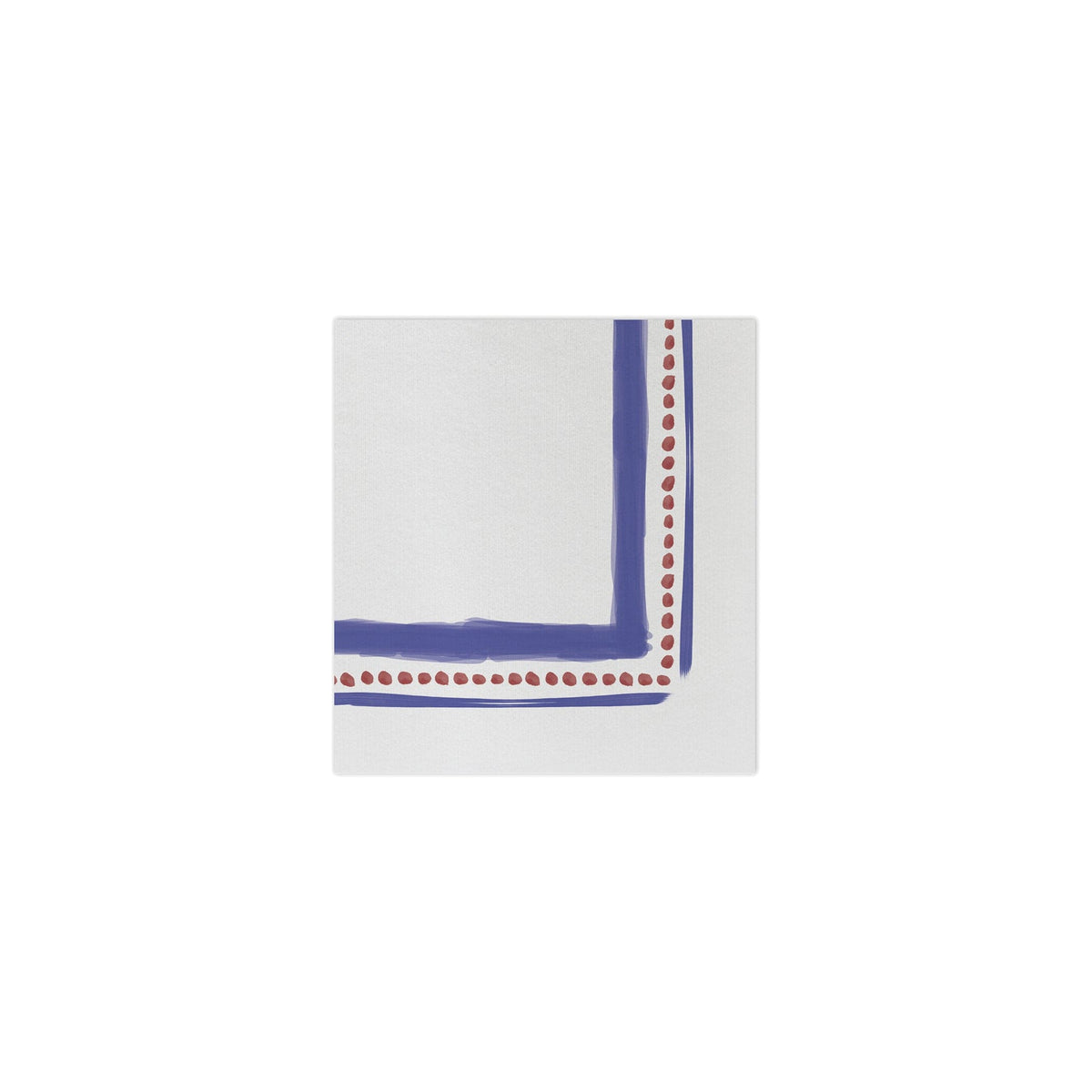 Papersoft Campagna Blue Cocktail Napkins, painterly blue border with dots