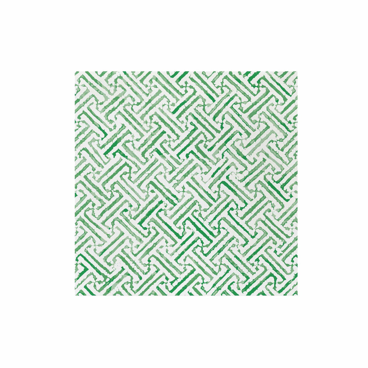Papersoft Greek Key Green Dinner Napkins, green interlocking lattice