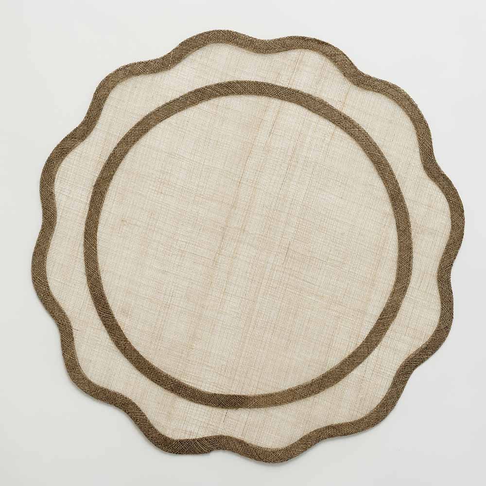 Brown Scalloped Woven Placemat, Set of 4 - Starboard Lane