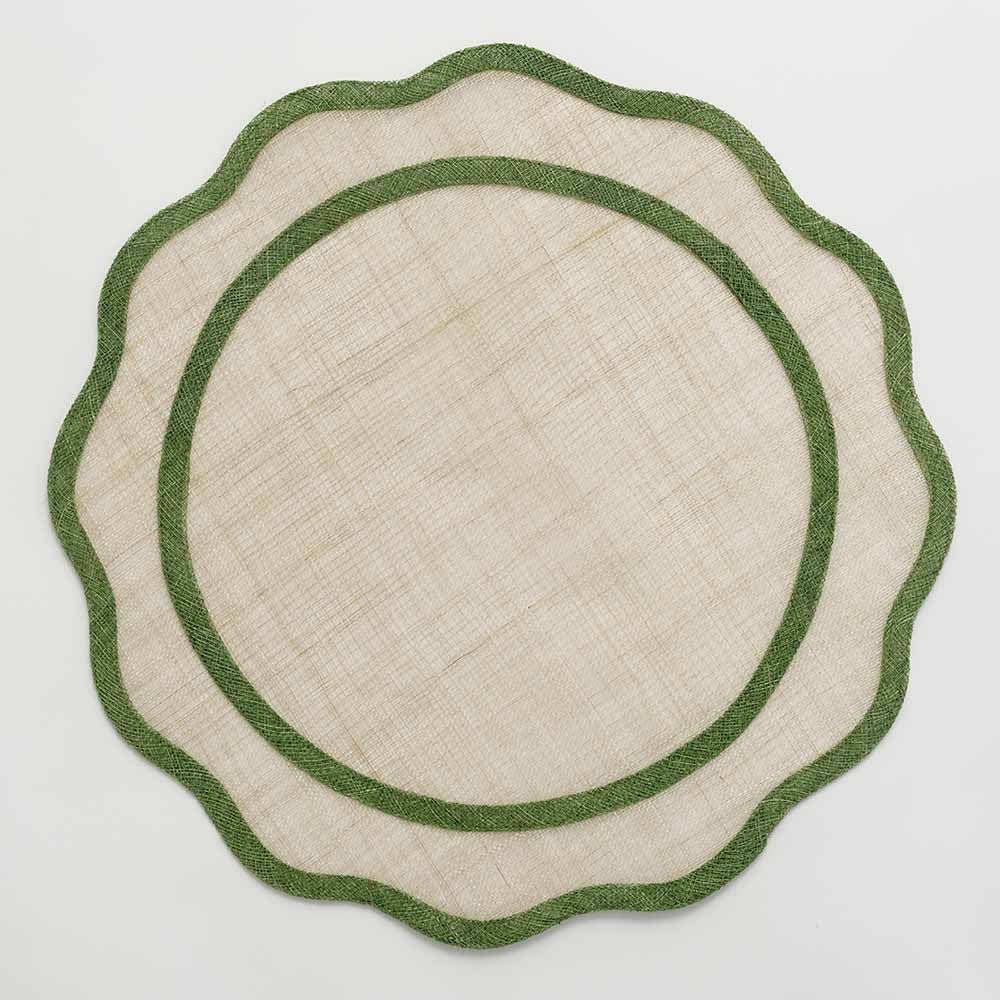 Green Scalloped Woven Placemat, Set of 4 - Starboard Lane