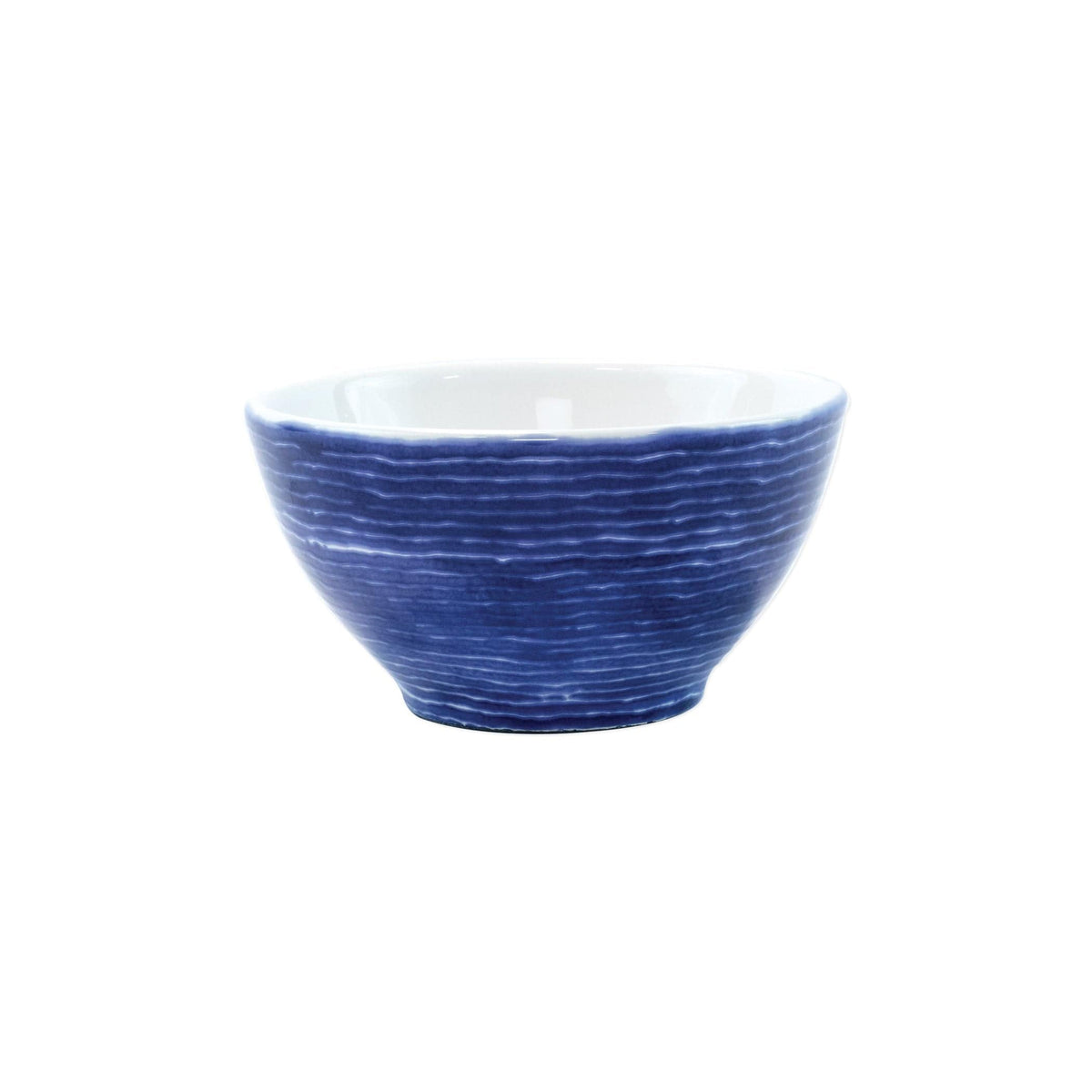 Santorini Stripe Cereal Bowl, hand-painted fine, painterly blue stripes