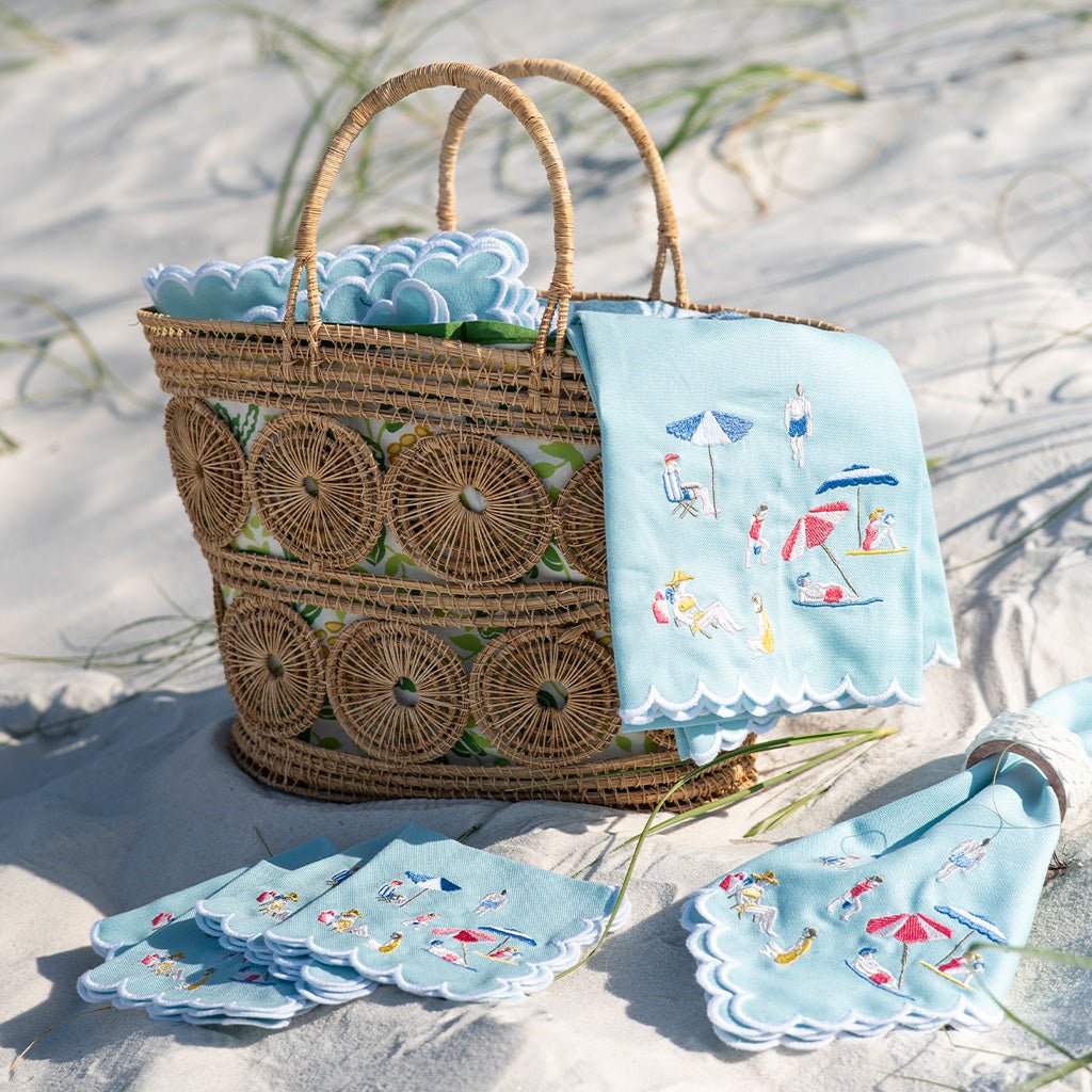 Day at the Beach Tea Towel, Set of 2 - Starboard Lane
