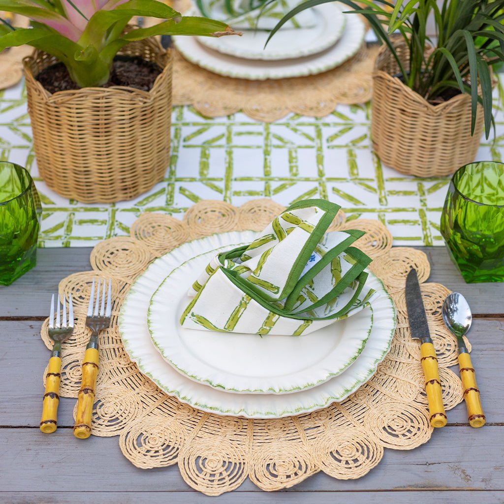 Peacock Raffia Placemat, Set of 4 - Starboard Lane