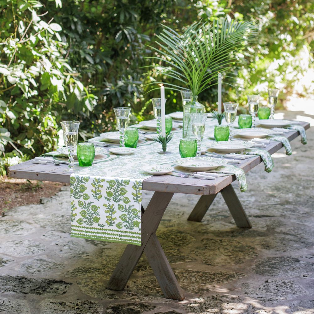 Pom Bells Green Table Runner - Starboard Lane