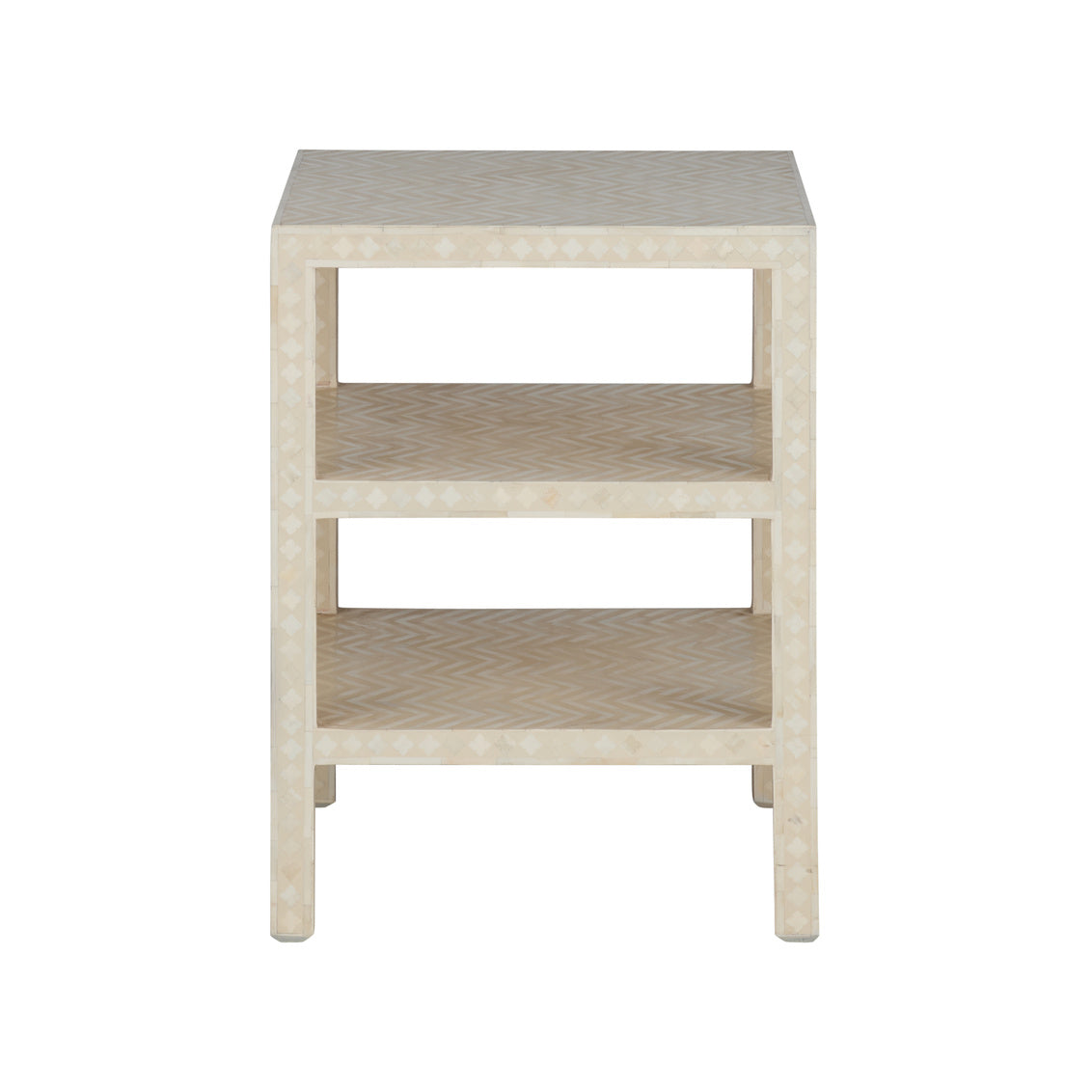 Chevron Inlay Side Table, side view - Starboard Lane