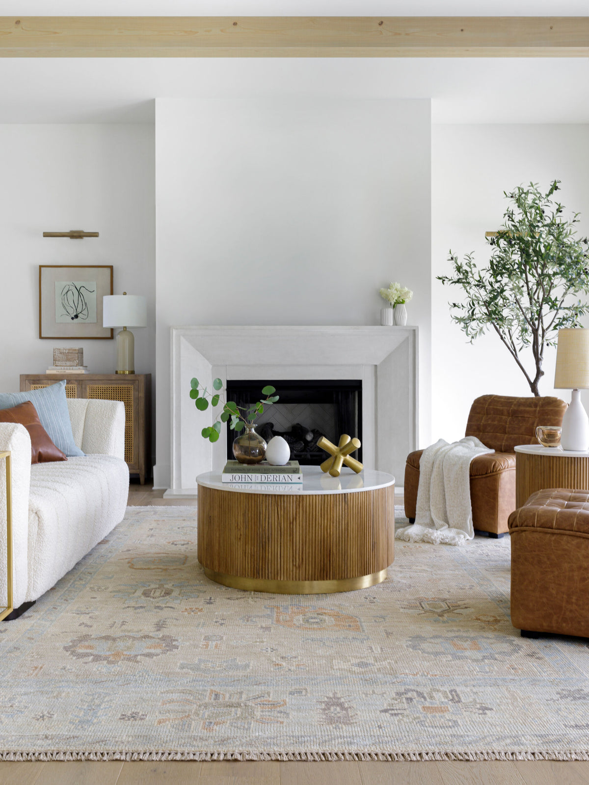 Antalya Hand-Knotted Wool Rug, styled in a room - Starboard Lane