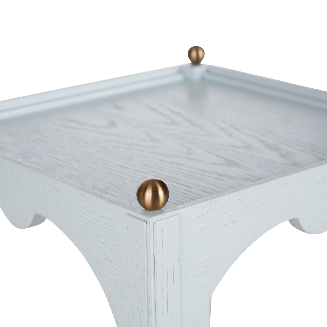 Kent Drinks Table - Blue, side view - Starboard Lane