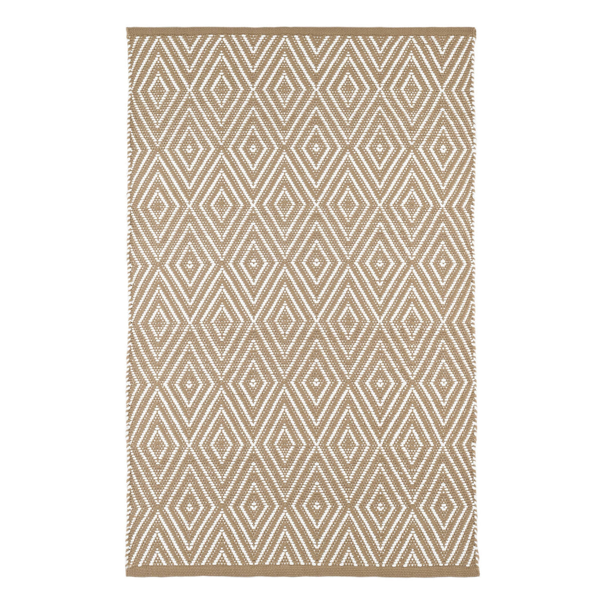 Diamond Indoor/Outdoor Rug, Khaki/White - Starboard Lane