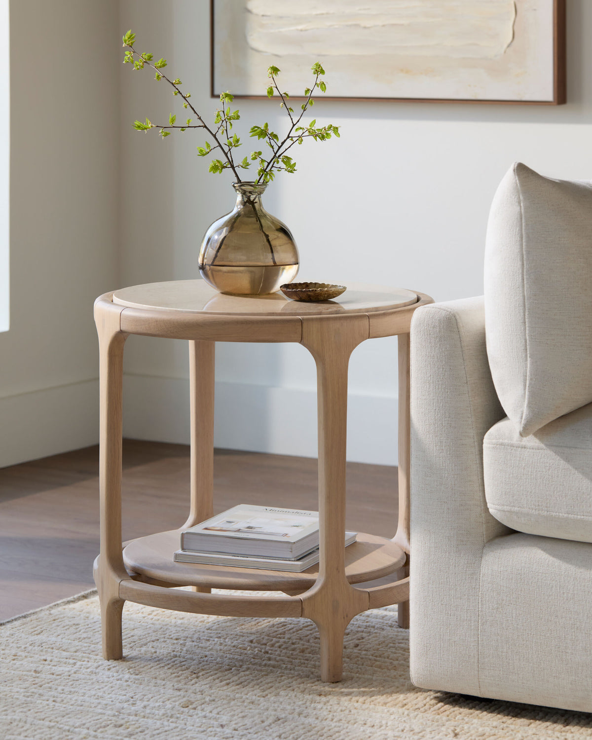 Eve Side Table, styled in a room - Starboard Lane