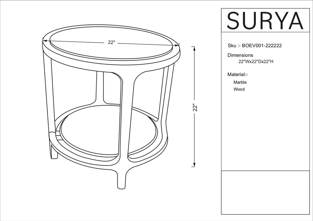 Eve Side Table, dimensions - Starboard Lane
