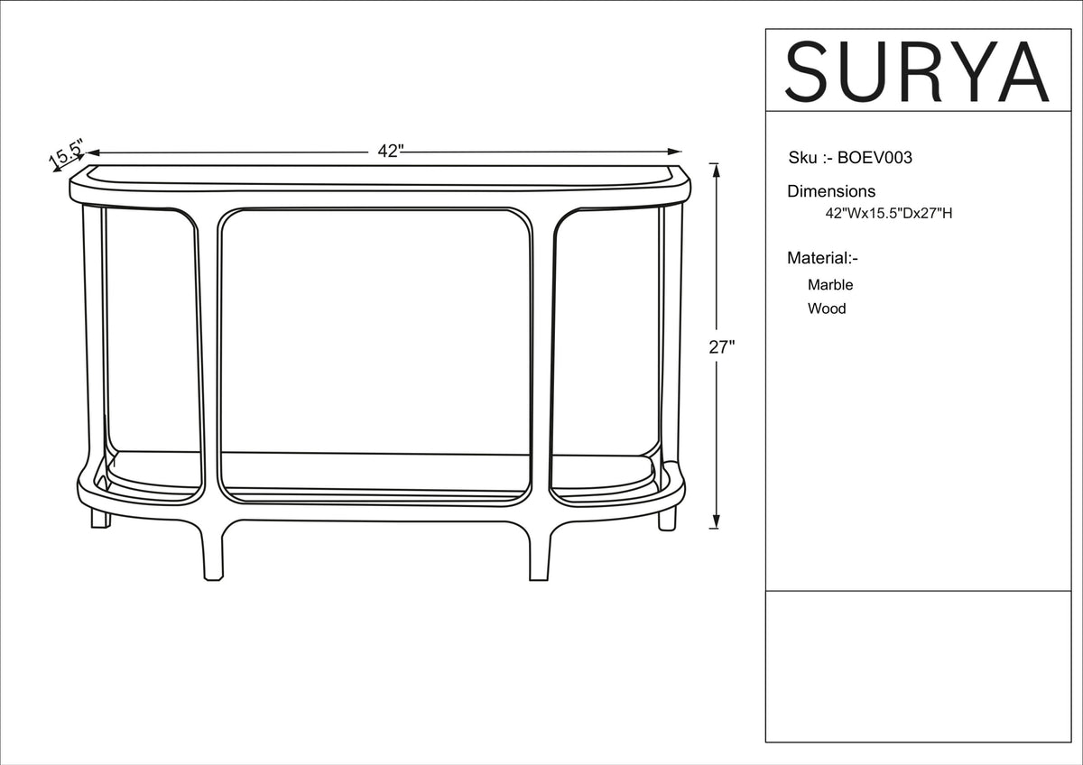 Eve Console Table, dimensions - Starboard Lane