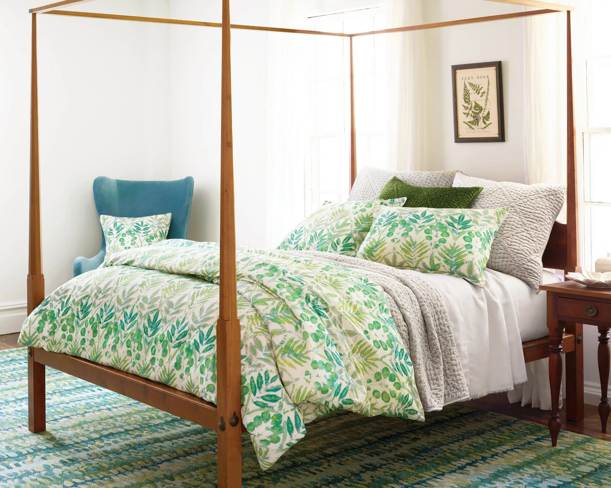 Paint Chip Hooked Wool Rug, Moss, styled in a room - Starboard Lane