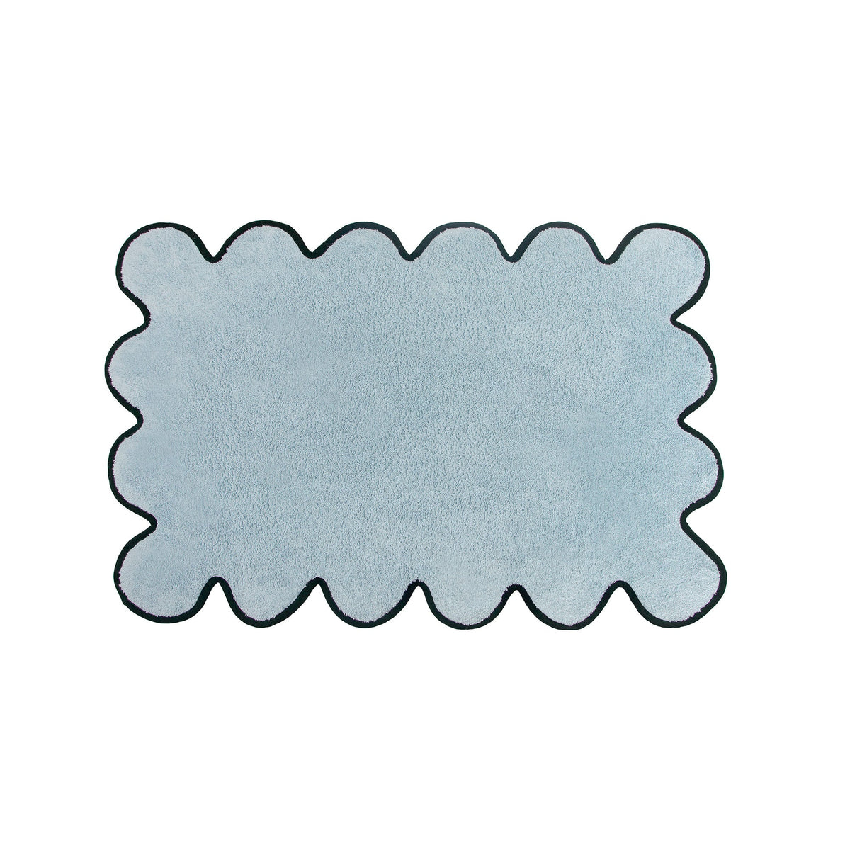 Chairish Scalloped Bath Mats in Blue / Forest Green