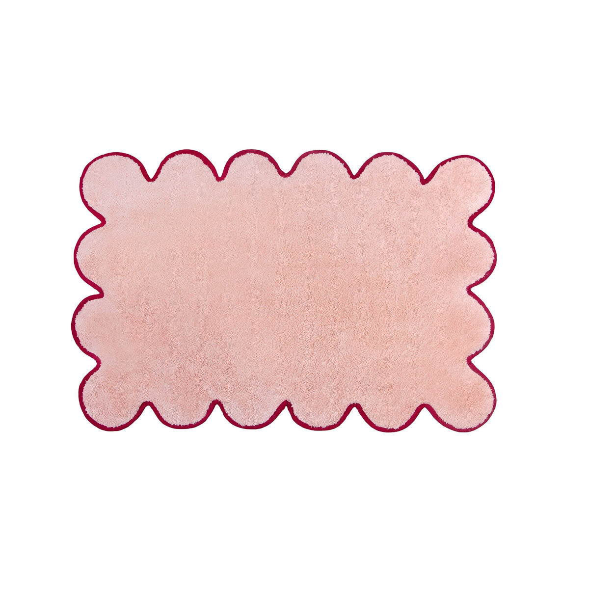 Chairish Scalloped Bath Mats in Peach / Berry
