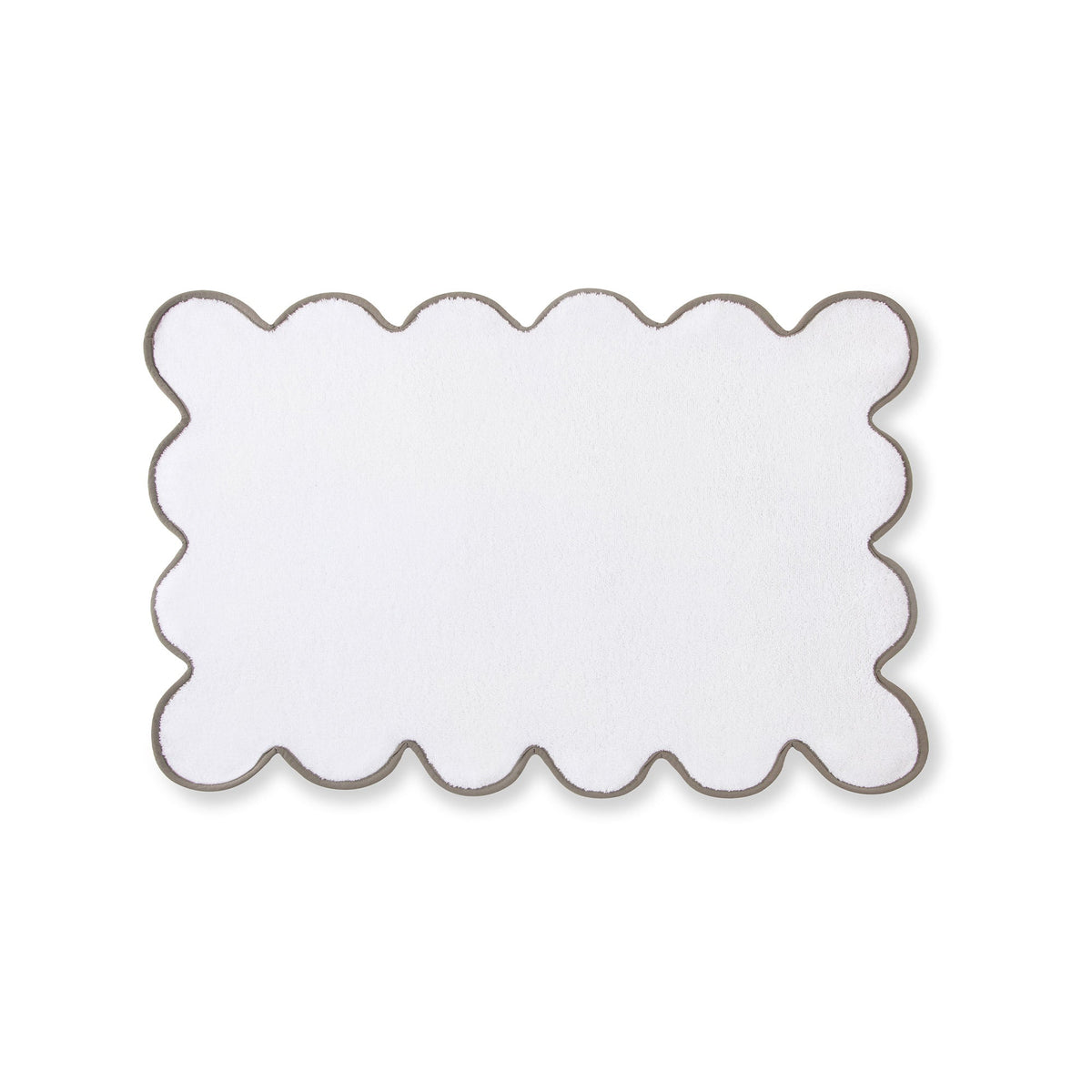 Chairish Scalloped Bath Mats in White / Sage
