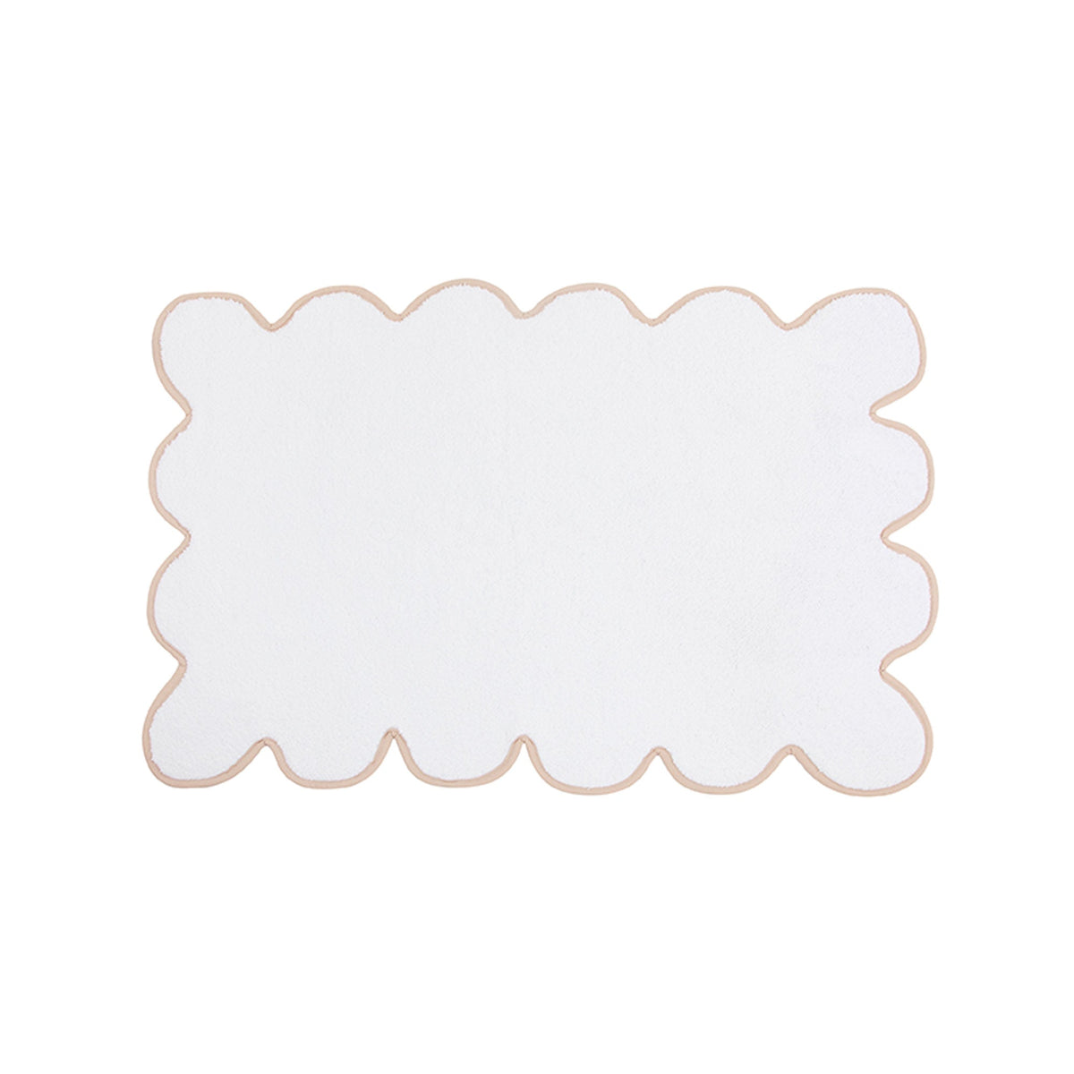 Chairish Scalloped Bath Mats in White / Sand