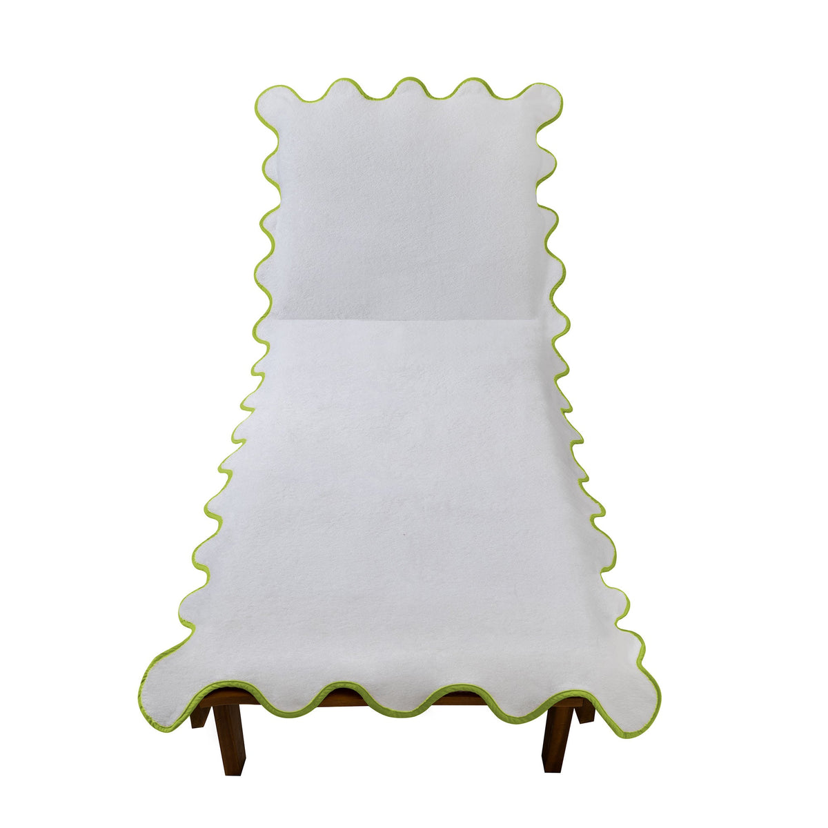 Chairish Scalloped Lounge Chair Covers in Lime Green