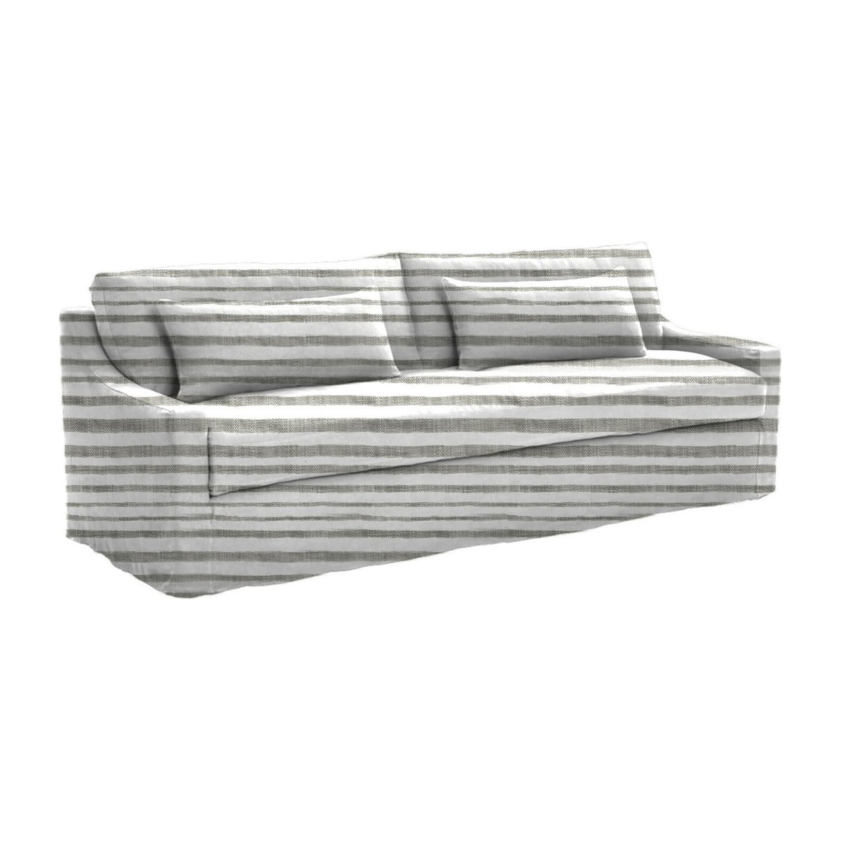 Cinnamon 3-Seat Long Sofa, Shoreline Stripe – Driftwood - Starboard Lane