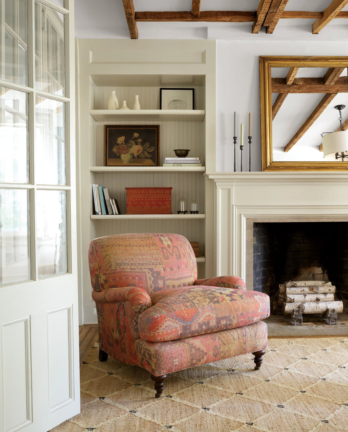 Kali Handwoven Jute Rug - Natural, styled in a room - Starboard Lane